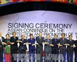 Bế mạc Hội nghị Cấp cao ASEAN lần thứ 31 và các Hội nghị Cấp cao liên quan tại Trung tâm Hội nghị Quốc tế Philippines ở Thủ đô Manila. Ảnh: Thống Nhất – TTXVN