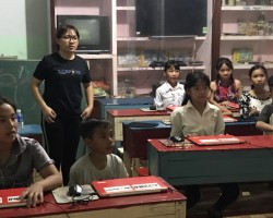 The opening ceremony computer class for the orphans at Hoa Mai Vi Thanh Orphanage Center