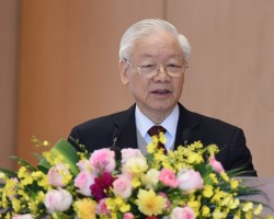 Tổng Bí thư Nguyễn Phú Trọng phát biểu chỉ đạo tại Hội nghị trực tuyến của Chính phủ với 63 tỉnh, thành sáng 3.1