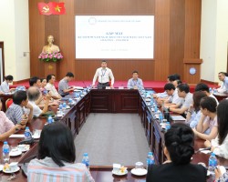 Liên hiệp các tổ chức hữu nghị Việt Nam gặp mặt các cơ quan báo chí nhân kỷ niệm 99 năm Ngày Báo chí Cách mạng Việt Nam. (Ảnh: Đinh Hòa)