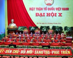 Quang cảnh Phiên bế mạc Đại hội đại biểu toàn quốc Mặt trận Tổ quốc Việt Nam lần thứ X. Ảnh: TTXVN