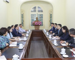 Quang cảnh buổi tiếp. (Ảnh: Đinh Hoà)