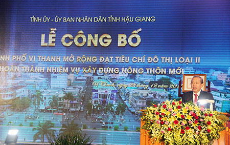 Phó Thủ tướng Thường trực Chính phủ Trương Hòa Bình phát biểu chỉ đạo tại buổi lễ