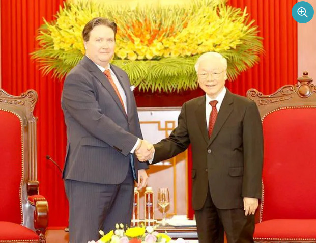 Tổng bí thư Nguyễn Phú Trọng tiếp Đại sứ Hoa Kỳ tại Việt Nam. Ảnh: TTXVN