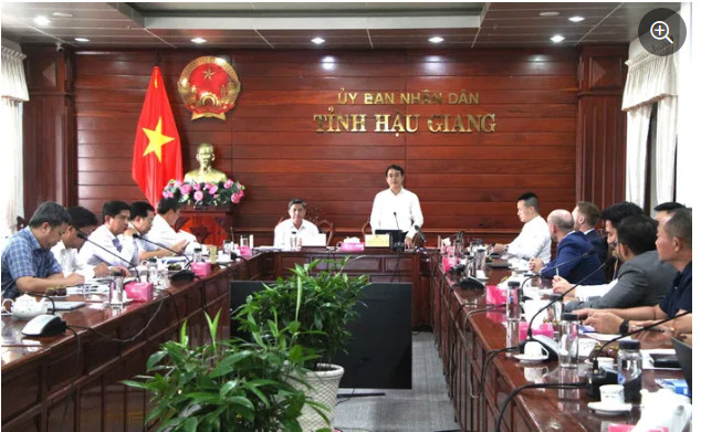 Bí thư Tỉnh ủy Hậu Giang Nghiêm Xuân Thành phát biểu tại buổi làm việc.