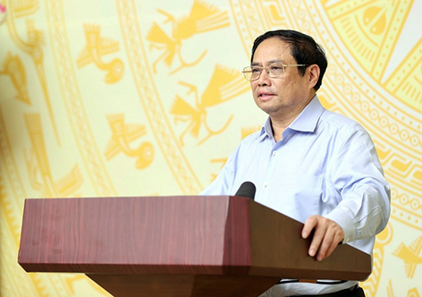 Thủ tướng Chính phủ Phạm Minh Chính, Chủ tịch Ủy ban Quốc gia về chuyển đổi số, chủ trì phiên họp thứ 3 của Ủy ban Quốc gia về chuyển đổi số. Ảnh: CHINHPHU.VN