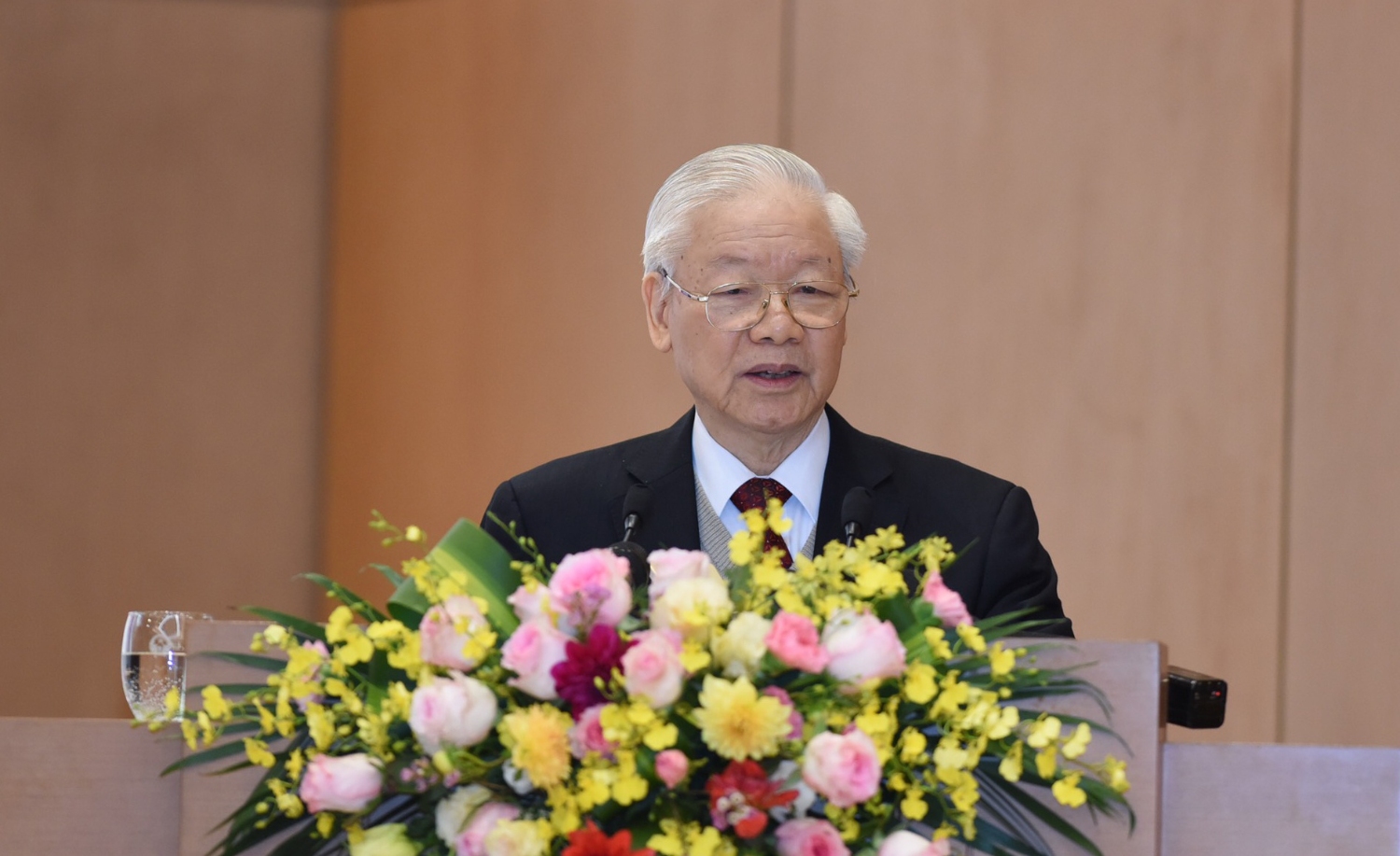 Tổng Bí thư Nguyễn Phú Trọng phát biểu chỉ đạo tại Hội nghị trực tuyến của Chính phủ với 63 tỉnh, thành sáng 3.1