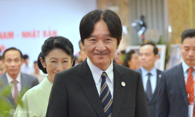 Hoàng Thái tử Akishino tới dự lễ kỷ niệm 50 năm thiết lập quan hệ ngoại giao Việt Nam - Nhật Bản diễn ra tại Hà Nội hôm 21/9. Ảnh: Vũ Anh