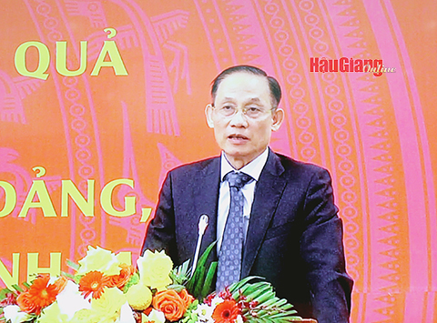 Ông Lê Hoài Trung, Bí thư Trung ương Đảng, Trưởng Ban đối ngoại Trung ương, phát biểu chỉ đạo tại hội nghị.