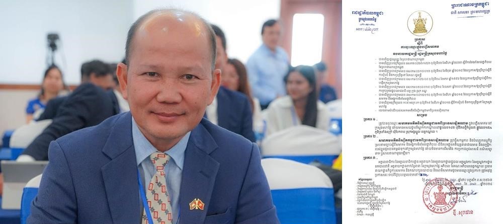 Ông Uch Leang (bên trái), Chủ tịch Hội cựu sinh viên Campuchia tại Việt Nam. (Ảnh: freshnewsasia.com)