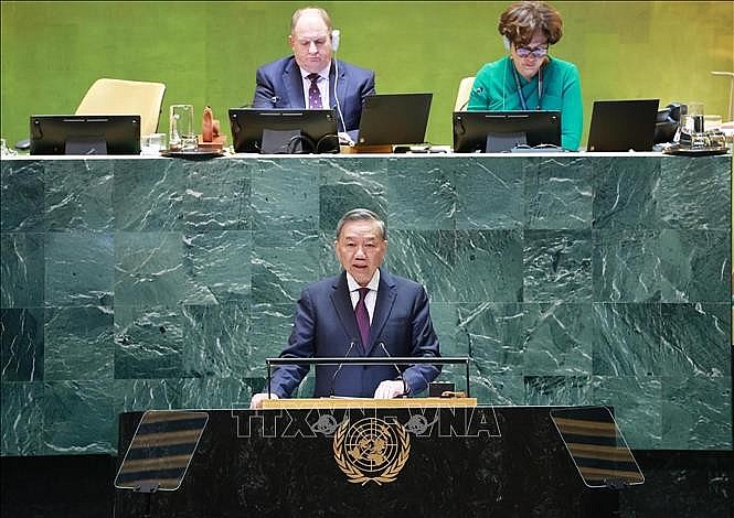 General Secretary and President To Lam speaks at the General Debate of the 79th Session of the United Nations General Assembly. Photo: VNA