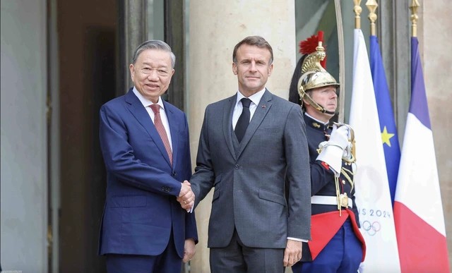 Tổng Bí thư, Chủ tịch nước Tô Lâm và Tổng thống Pháp Emmanuel Macron.