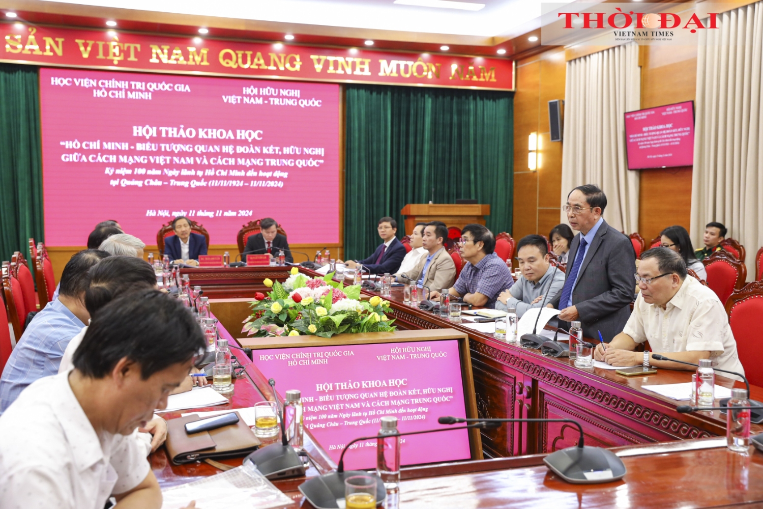 Hội thảo khoa học "Hồ Chí Minh - Biểu tượng quan hệ đoàn kết, hữu nghị giữa cách mạng Việt Nam và cách mạng Trung Quốc". (Ảnh: Đinh Hòa)